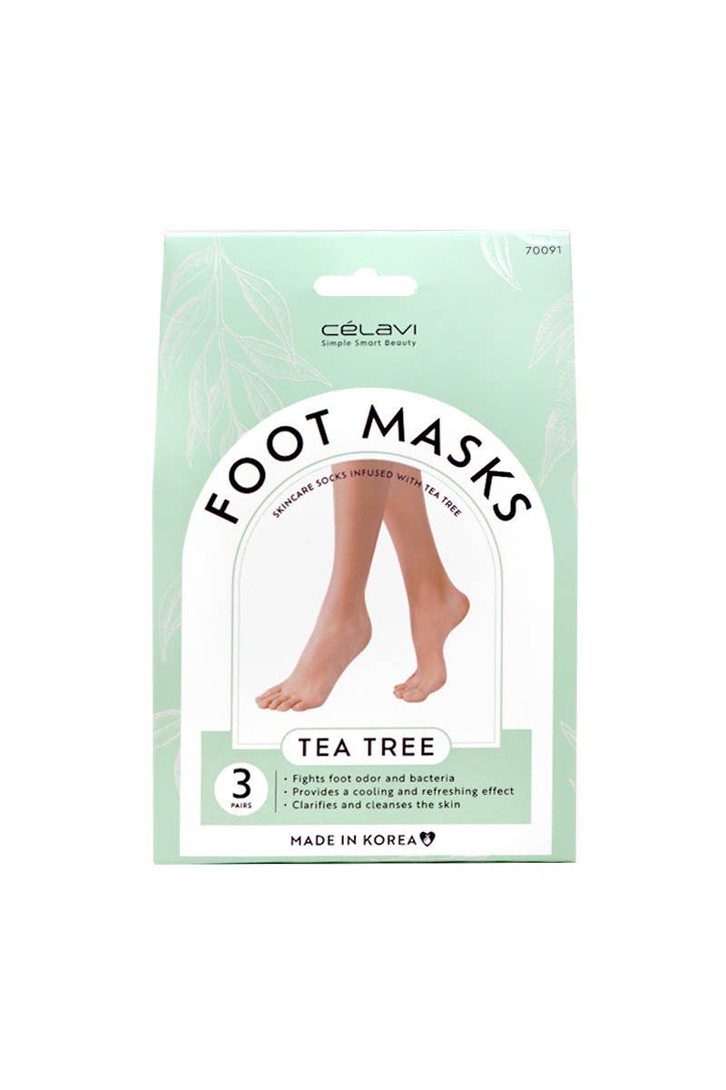 Celavi Tea Tree Foot Mask 3-Pair Set | Deodorize • Purify • Rejuvenate - Podiatry Market