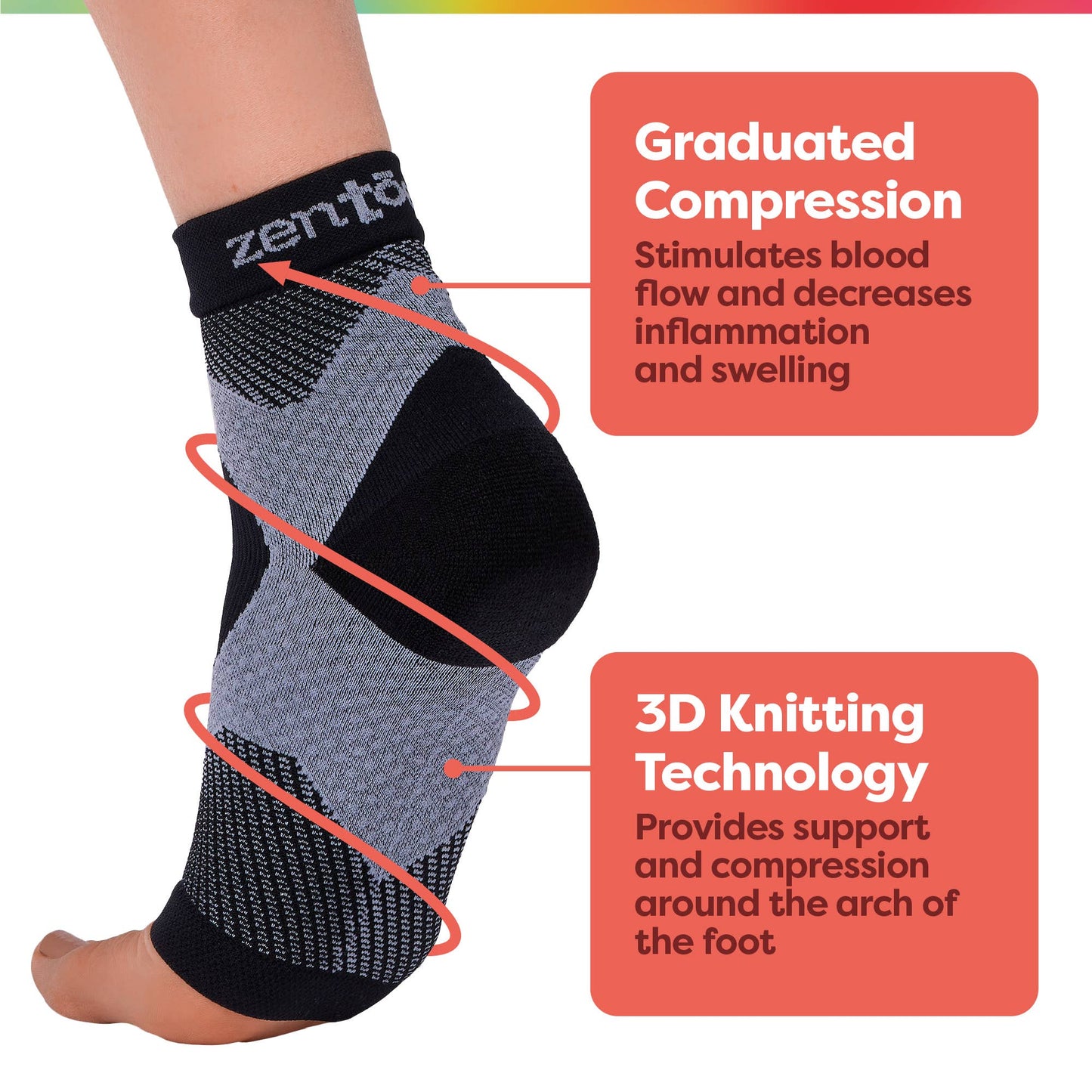 Plantar Fasciitis Compression Socks - 1 Pair - Black - Podiatry Market