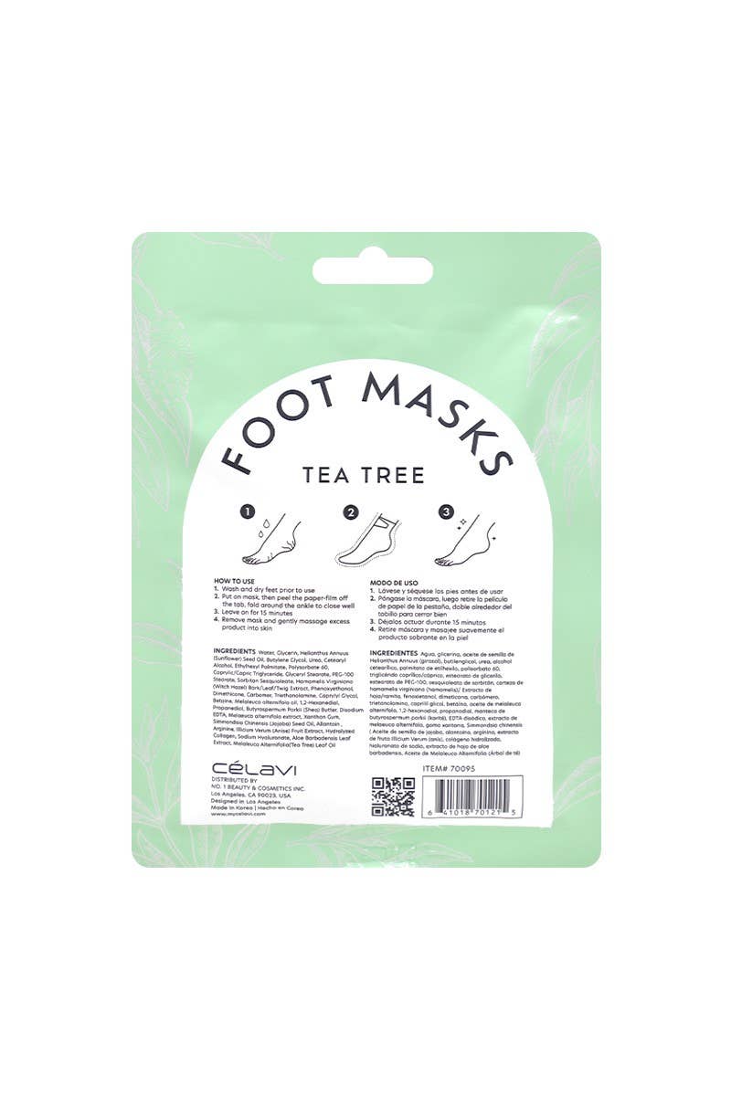 Celavi Tea Tree Foot Mask 3-Pair Set | Deodorize • Purify • Rejuvenate - Podiatry Market