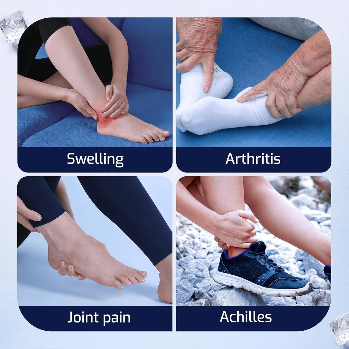 Ankle Ice Pack Wrap | 360° Plantar Fasciitis & Achilles Relief | Large/Extra Large Size