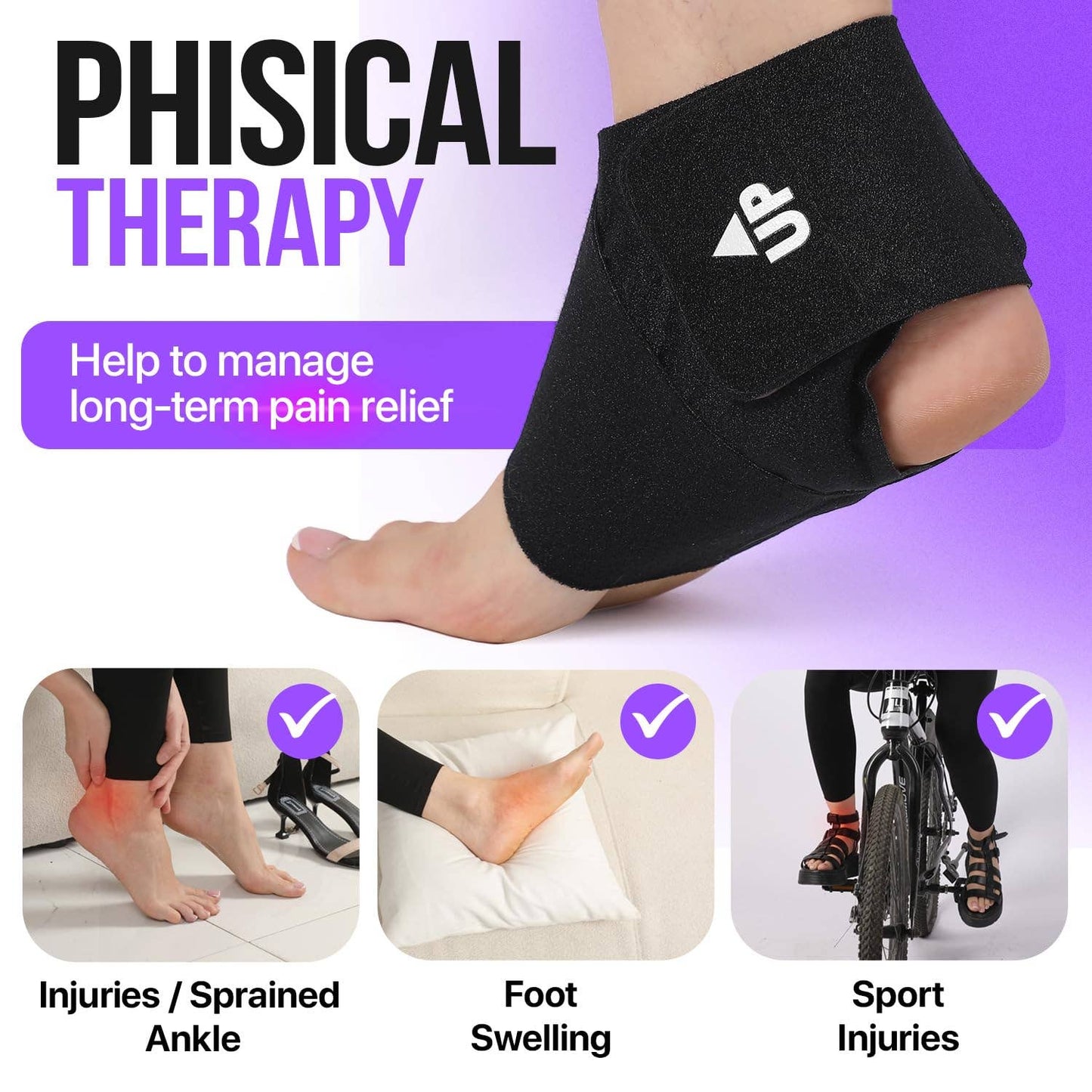 Foot Hot & Cold Wrap | 360° Plantar Fasciitis & Achilles Relief | Dual-Pack