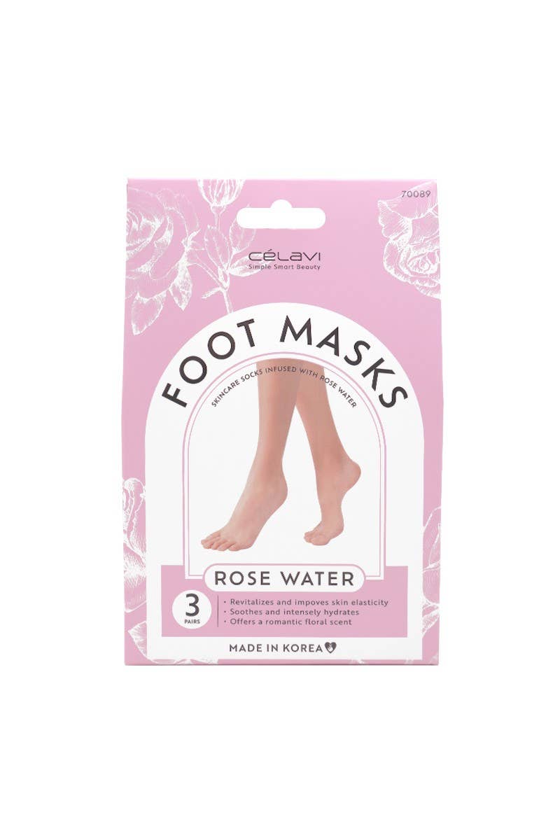 Celavi Rose Water Foot Masks 3-Pair Set | Hydrate • Soothe • Pamper - Podiatry Market