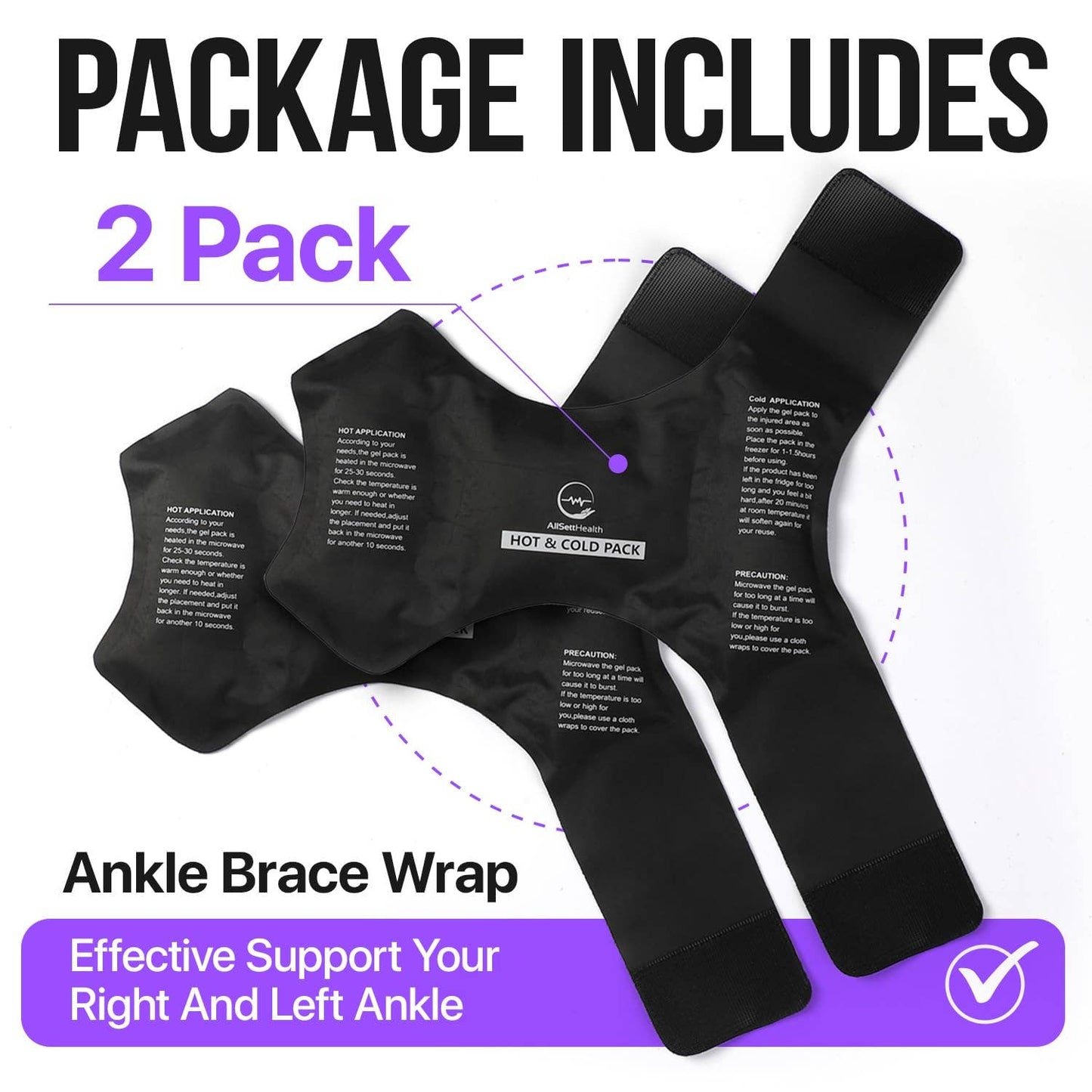 Foot Hot & Cold Wrap | 360° Plantar Fasciitis & Achilles Relief | Dual-Pack
