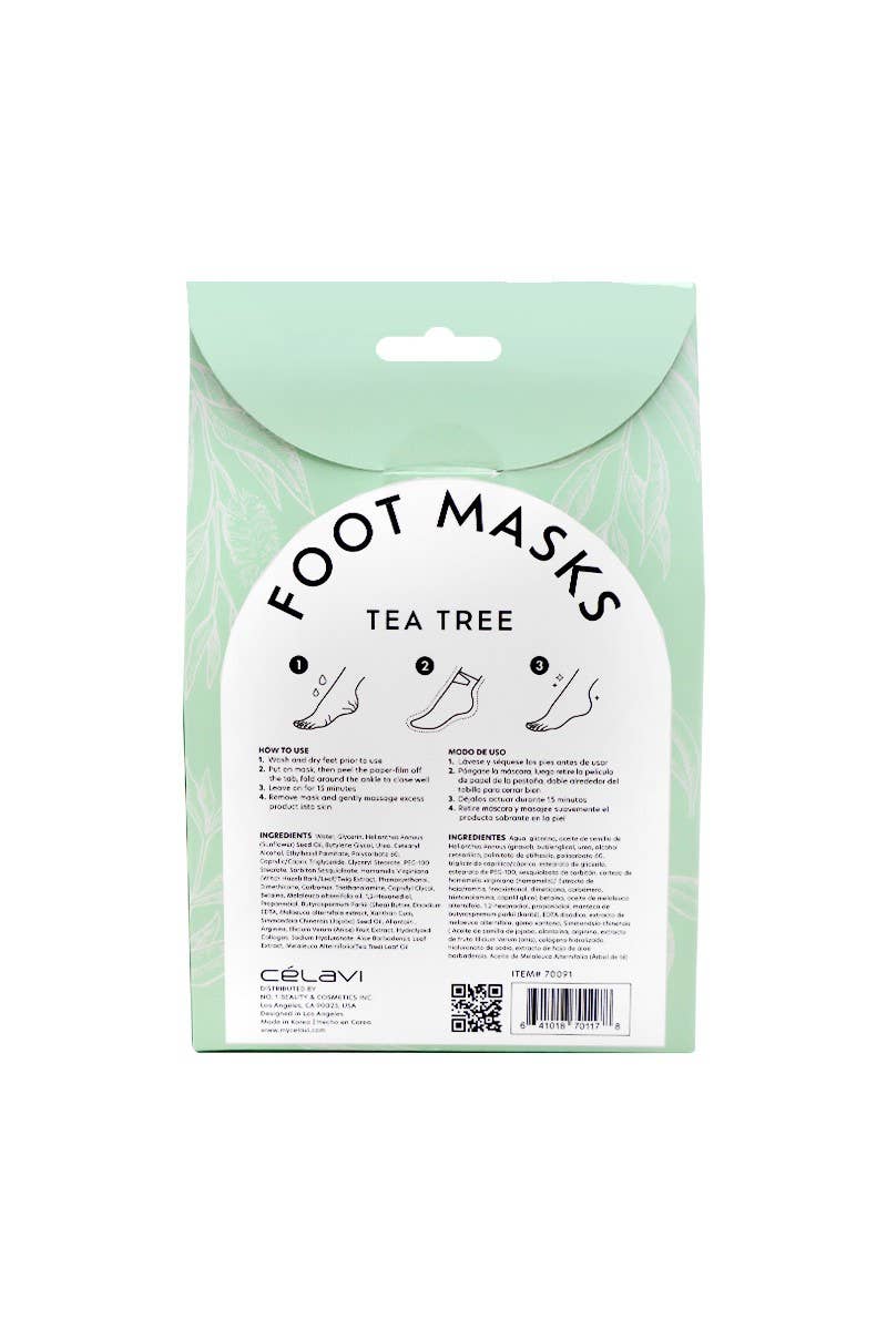 Celavi Tea Tree Foot Mask 3-Pair Set | Deodorize • Purify • Rejuvenate - Podiatry Market