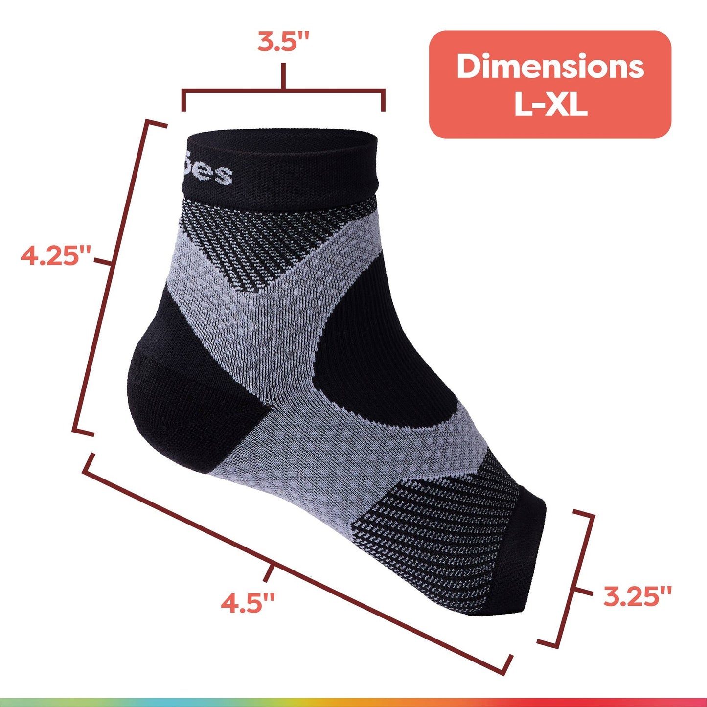 Plantar Fasciitis Compression Socks - 1 Pair - Black - Podiatry Market