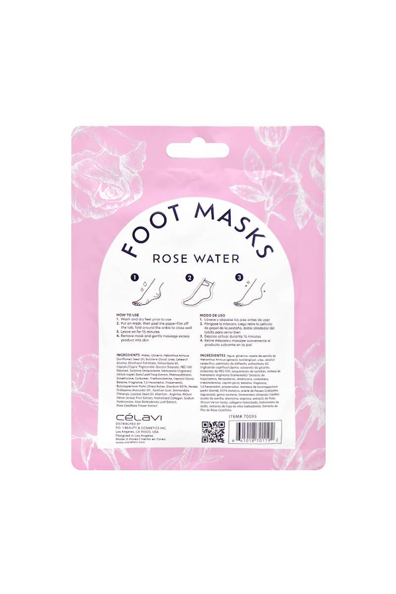 Celavi Rose Water Foot Masks 3-Pair Set | Hydrate • Soothe • Pamper - Podiatry Market