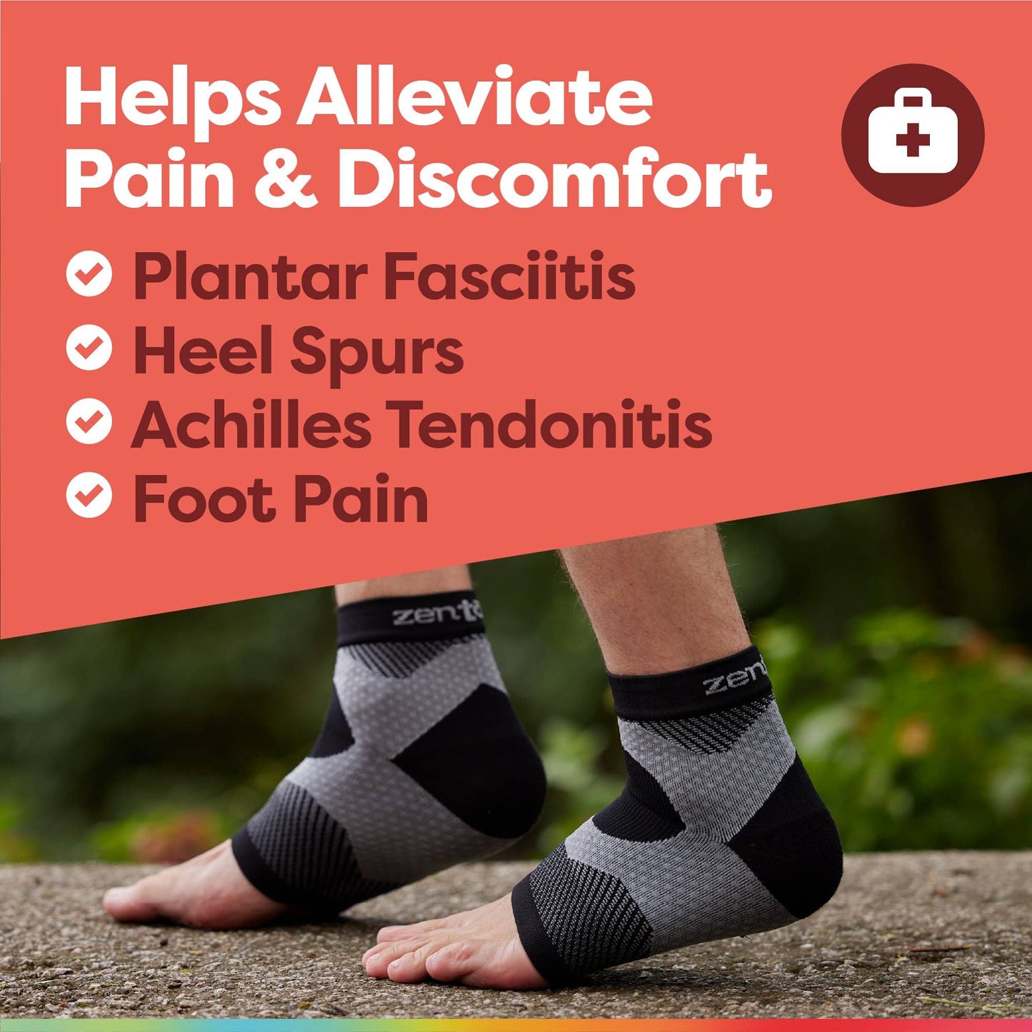 Plantar Fasciitis Compression Socks - 1 Pair - Black - Podiatry Market