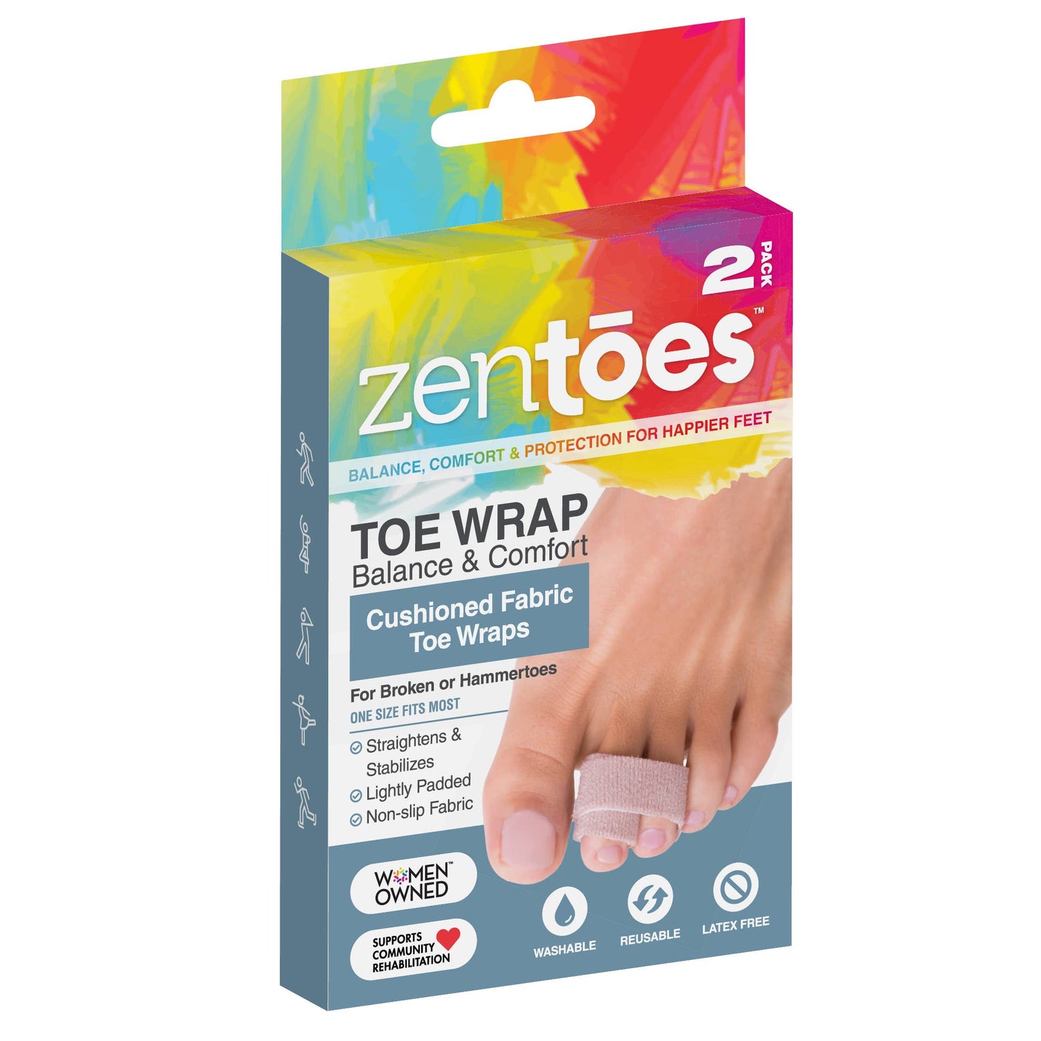 Reusable Fabric Toe Wraps for Broken or Hammertoes - 2 Pack - Podiatry Market