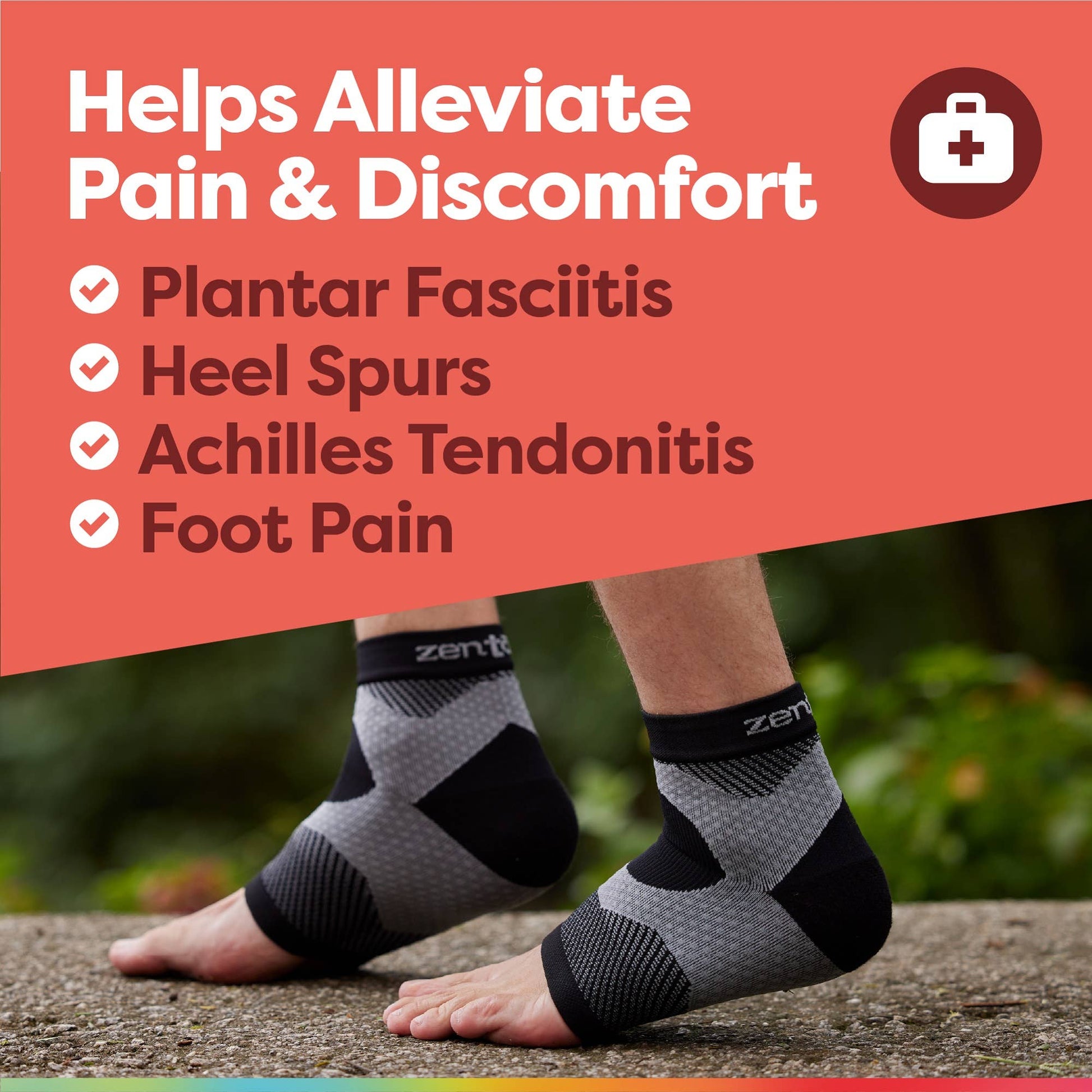 Plantar Fasciitis Compression Socks - 1 Pair - Black - Podiatry Market